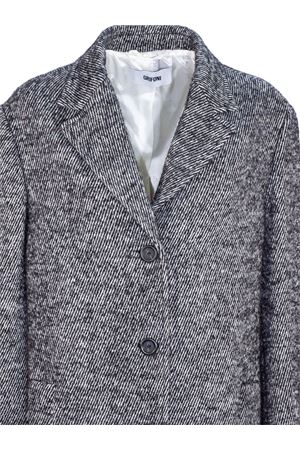 Diagonal grey wool and alpaca blend long coat MAURO GRIFONI | GT26004327009